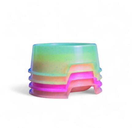 comedero plastico con glitter